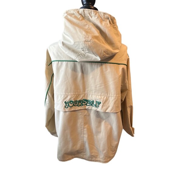 BE YOURSELF CARE BEAR CACHE Cache  Khaki Mid Length Trench Coat Hood Size Medium - Picture 1 of 14